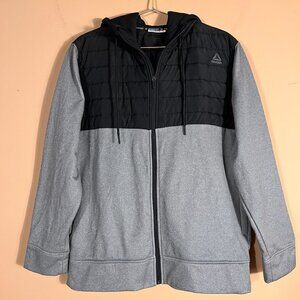 Reebok Mens Black/Gray Hoodie Jacket